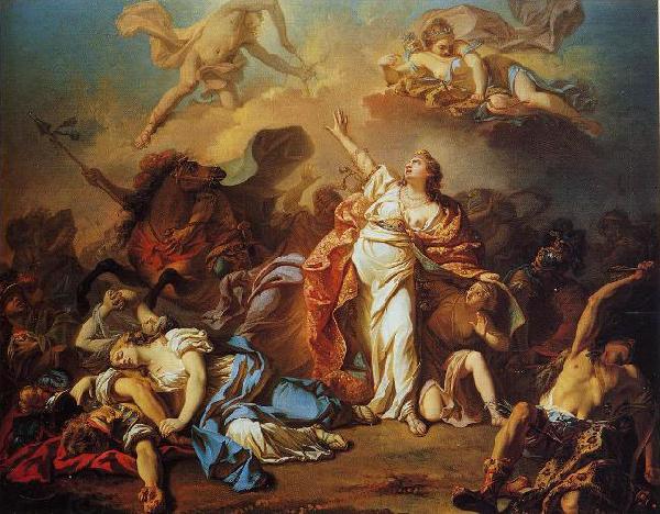 Jacques-Louis David Diana and Apollo Piercing Niobe s Children with their Arrows oil painting picture
